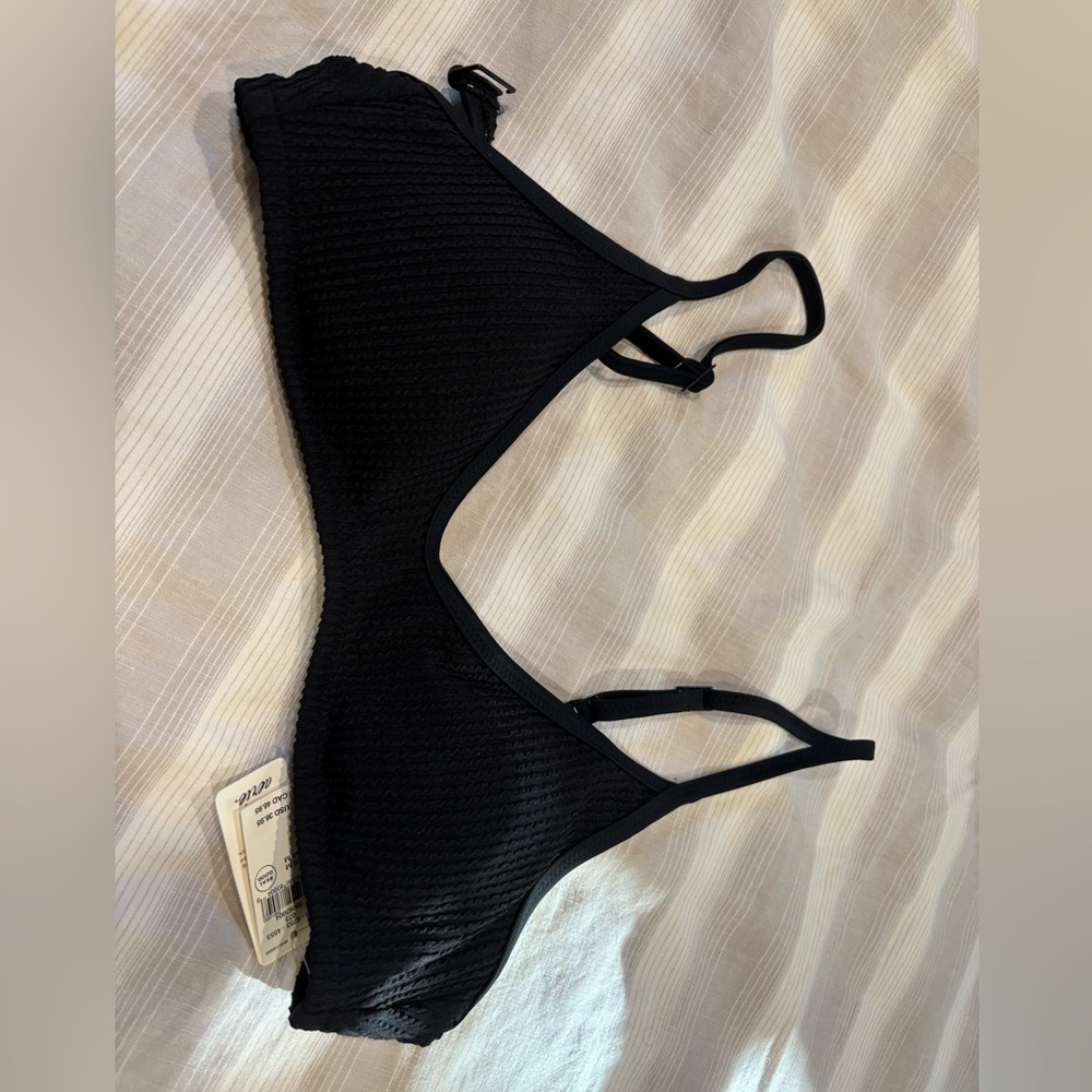 American Eagle Black Textured Bikini Top (M) NWT